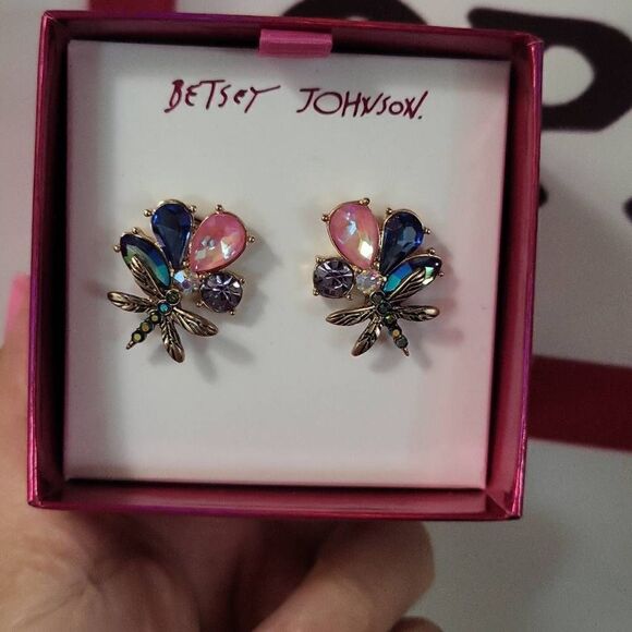  Betsey Johnson dragonfly earrings - Picture 2 of 2
